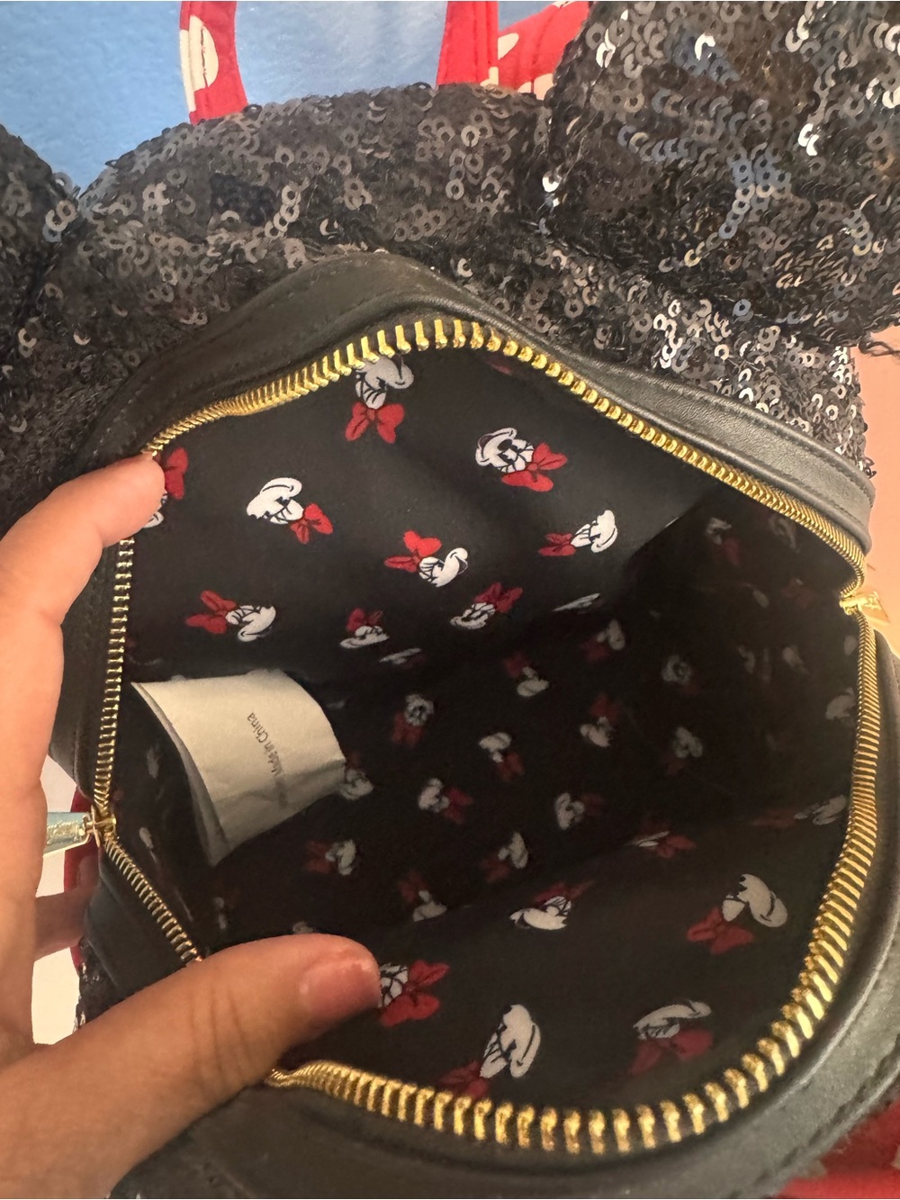 Loungefly Red and Black Minnie Mouse Polka Dot Mini Backpack - Picture 10 of 16